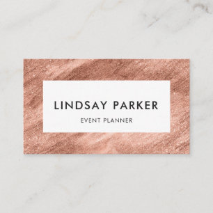 Carte de visite rose d'organisateur d'or moderne