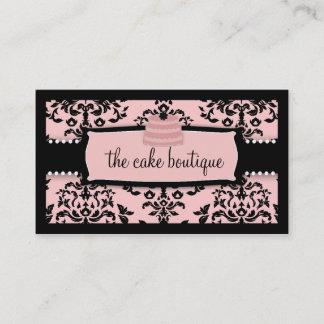 Carte De Visite Rose doux de glaçage de rangée de la cerise sur le