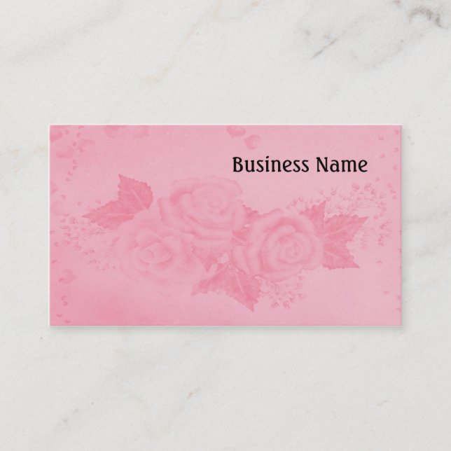 Carte De Visite Rose élégant (Devant)