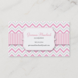 Carte De Visite Rose élégant moderne de Chevron