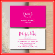 Rose et blanc | Monogramme des initiales modernes