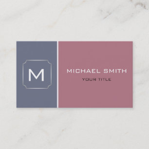 Carte De Visite Rose et gris clair élégant professionnel moderne