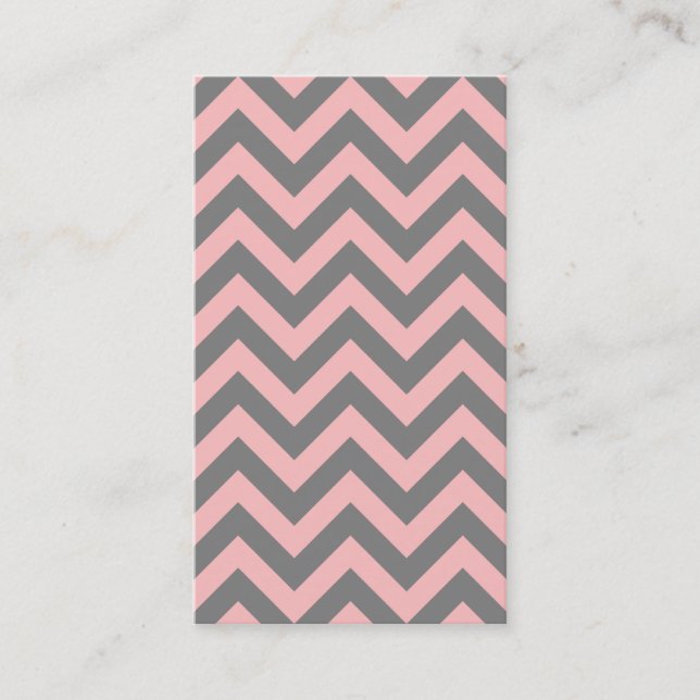 Carte De Visite Rose et gris en zigzag (Devant)