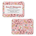 Carte de visite rose et mignonne pour infirmière