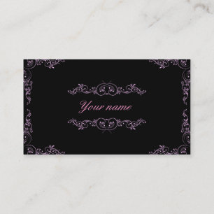 Carte De Visite Rose et noir élégants