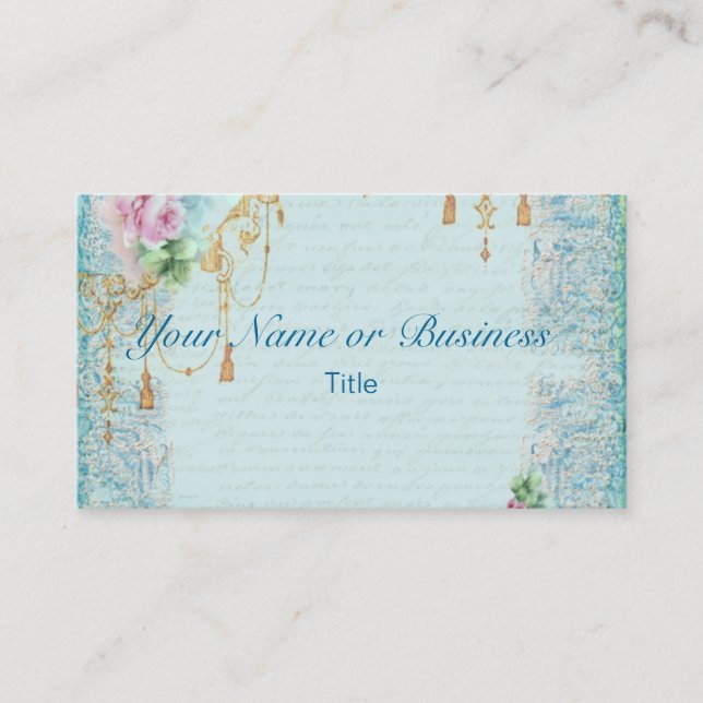 Carte De Visite Rose et Tassels roses (Devant)