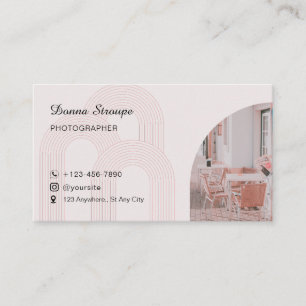 Carte De Visite rose féminine belle art coiffeur bijoux