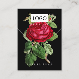 Carte De Visite Rose Floral Bijoux Boucles d'oreilles Collier Disp