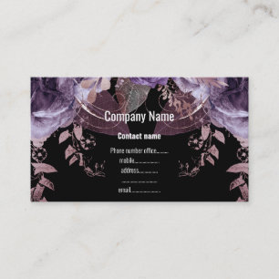 CARTE DE VISITE ROSE FLORAL BLACK PURPLE ÉTONNANT