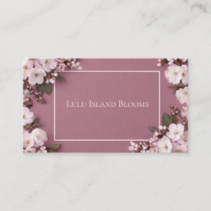 Carte De Visite Rose Floral Élégant Mauve Rose Fleur de Cerisier