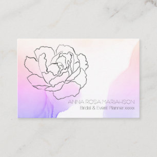 Carte De Visite *~* Rose Floral Pastel Lavande & Aquarelle rose