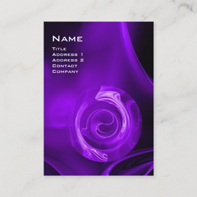 Carte De Visite ROSE FRACTAL 4 MONOGRAMME violet violet clair noir (Devant)