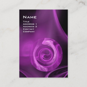 Carte De Visite ROSE FRACTAL 4 MONOGRAMME violet violet clair noir