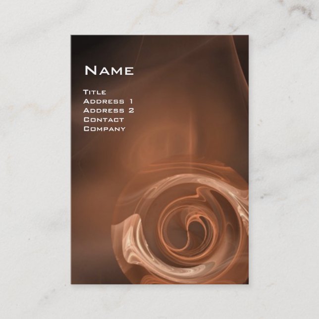 Carte De Visite ROSE FRACTAL 4 MONOGRAS marron blanc (Devant)