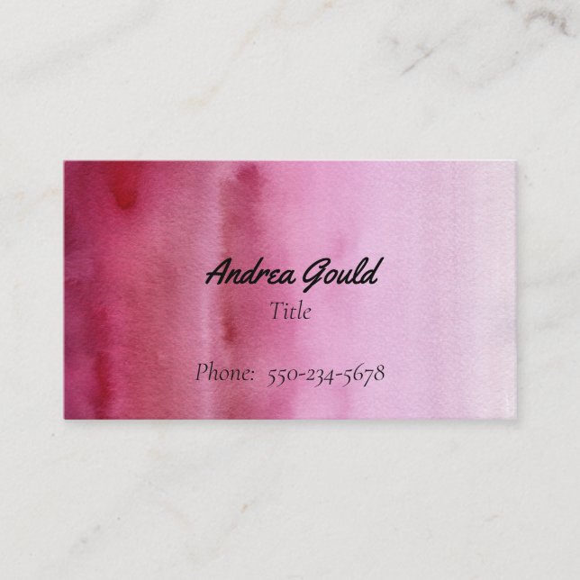 Carte de visite rose framboise moderne (Devant)
