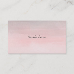 Carte De Visite Rose gêné et gris moderne aquarelle glamour fémini