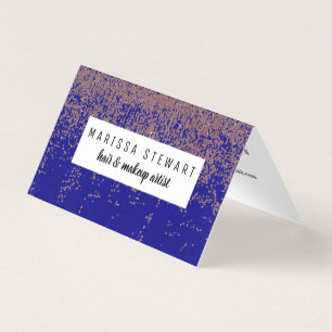 Carte De Visite Rose glamour Gold Cobalt Blue Parties scintillant