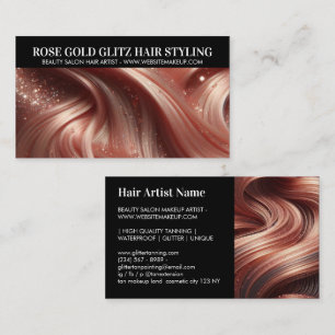 Carte De Visite Rose glamour Gold Parties scintillant Hair Stylist