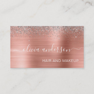 Carte De Visite Rose Gold Argent Parties scintillant Maquillage de