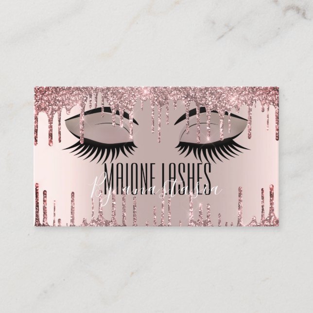 Carte De Visite Rose Gold Artist Blush Maquillage Lashes Parties s (Devant)