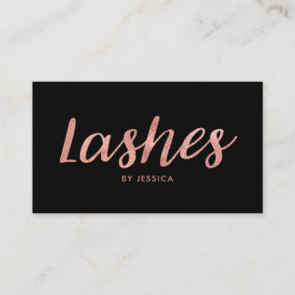 Carte De Visite Rose Gold Black Lashes Beauté Salon Cosmetologue