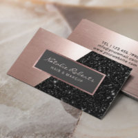 Rose Gold Black Parties scintillant Moderne Salon 