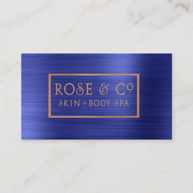 Carte De Visite Rose Gold Blush Emerald Cobalt Blue Frame 4 (Devant)