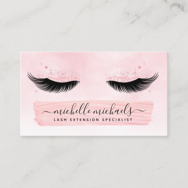 Carte De Visite Rose Gold Blush EyeLashes (Devant)