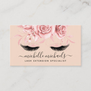 Carte De Visite Rose Gold Blush Lashes Instructions de suivi
