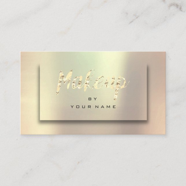 Carte De Visite Rose Gold Blush Metallic Minimal Maquillage Artist (Devant)