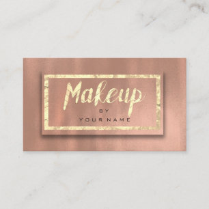Carte De Visite Rose Gold Blush Typographie Maquillage Artiste 3D