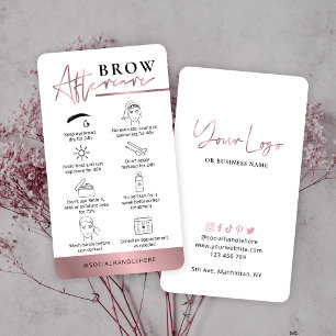 Carte De Visite Rose Gold Brows Aftercare Salon Instructions Lux