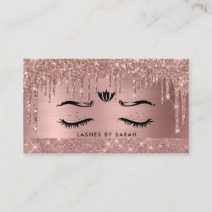 Carte De Visite Rose Gold Chic Parties scintillant Lashes