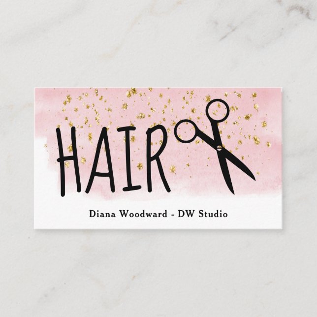 Carte de visite Rose Gold Coiffeur (Devant)