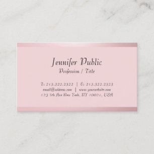 Carte De Visite Rose Gold Custom Calligraphed Script Modèle