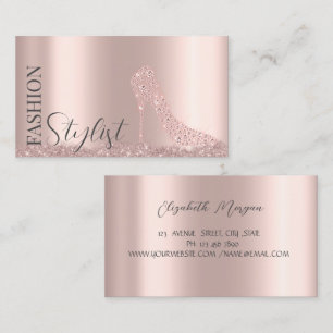 Carte de visite Rose Gold Diamants Talons Hauts