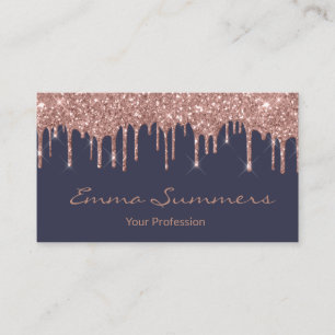 Carte De Visite Rose Gold Drives Gris Marine Personnaliser Parties