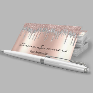 Carte De Visite Rose Gold Drives Metal Elegant Personnaliser Parti