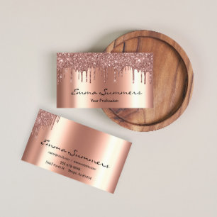 Carte De Visite Rose Gold Drives Metal Elegant Personnaliser Parti