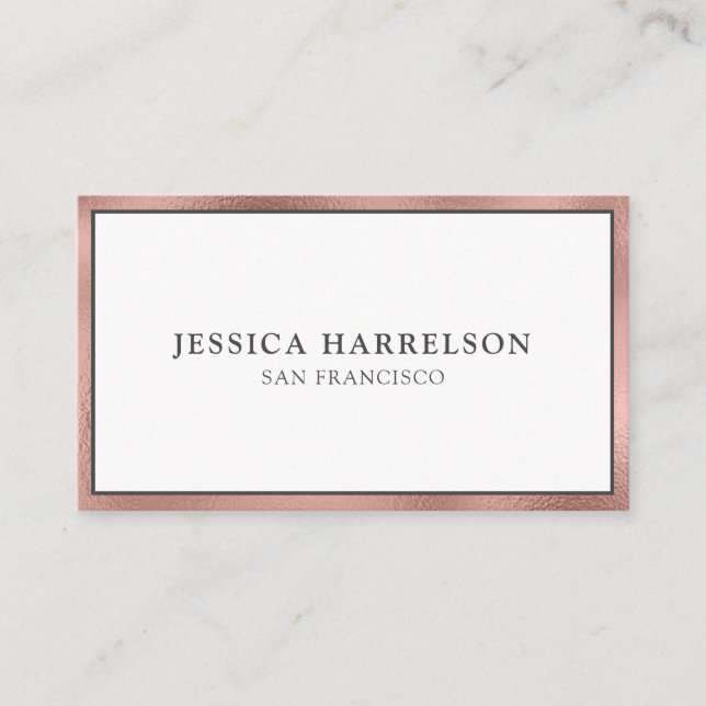 Carte De Visite Rose Gold Élégant (Devant)