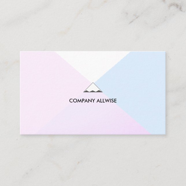 Carte De Visite Rose Gold Élégant, Bleu Clair & Blanc (Devant)