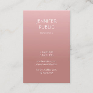 Carte De Visite Rose Gold Elegant Design simple Moderne tendance
