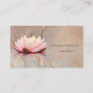 Carte De Visite Rose Gold Élégant Diamants Opale Lotus