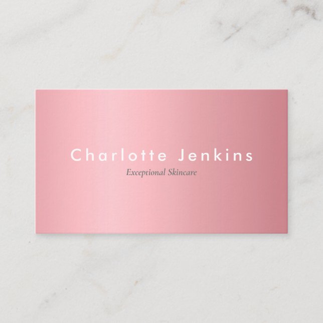 Carte De Visite Rose Gold Élégant Professionnel (Devant)
