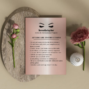 Carte De Visite Rose Gold Eyelash Browbar Instructions de suivi