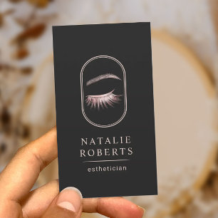 Carte De Visite Rose Gold Eyelash Logo Maquillage Artiste Esthétiq