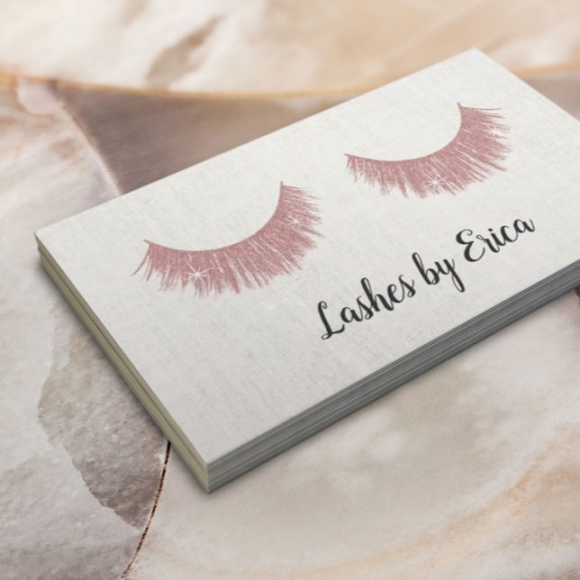 Carte De Visite Rose Gold Eyelashes Extensions Lashes Artiste Line (Créateur téléchargé)
