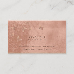 Carte De Visite Rose Gold Faux Black Blush Cooper Vip Metallic