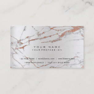 Carte De Visite Rose Gold Faux Blanc Gris Marbre Vip Pearly Silver