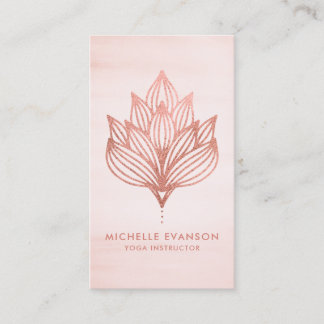 Carte De Visite Rose Gold Foil Lotus Flower Blush Rose